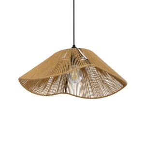 GLOBOSTAR® COURBE 205-0038 Boho Κρεμαστό Φωτιστικό Οροφής με Ντουί 1 x E27 AC 220-240V IP20 – Μπεζ – M40 x Π40 x Υ17cm