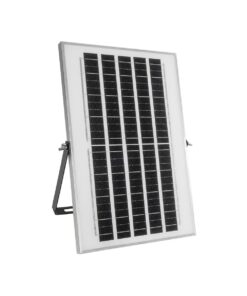 GLOBOSTAR® LUMOVOX 73067 Προβολέας LED 100W 5000lm 120° DC 5V με Φωτοβολταϊκό Panel 5V 8W & Επαναφορτιζόμενη Μπαταρία Li-ion 3.2V 5000mAh Αδιάβροχο IP67 Ψυχρό Λευκό 6000K – 120 x SMD2835 Sanan Chip – Γκρι Ανθρακί – Μ25 x Π5.5 x Υ17.5cm – 2 Χρόνια Εγγύηση