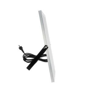 GLOBOSTAR® LUMOVOX 73067 Προβολέας LED 100W 5000lm 120° DC 5V με Φωτοβολταϊκό Panel 5V 8W & Επαναφορτιζόμενη Μπαταρία Li-ion 3.2V 5000mAh Αδιάβροχο IP67 Ψυχρό Λευκό 6000K – 120 x SMD2835 Sanan Chip – Γκρι Ανθρακί – Μ25 x Π5.5 x Υ17.5cm – 2 Χρόνια Εγγύηση