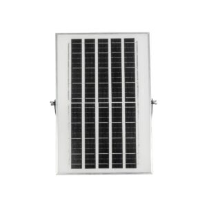 GLOBOSTAR® LUMOVOX 73067 Προβολέας LED 100W 5000lm 120° DC 5V με Φωτοβολταϊκό Panel 5V 8W & Επαναφορτιζόμενη Μπαταρία Li-ion 3.2V 5000mAh Αδιάβροχο IP67 Ψυχρό Λευκό 6000K – 120 x SMD2835 Sanan Chip – Γκρι Ανθρακί – Μ25 x Π5.5 x Υ17.5cm – 2 Χρόνια Εγγύηση