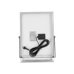 GLOBOSTAR® LUMOVOX 73067 Προβολέας LED 100W 5000lm 120° DC 5V με Φωτοβολταϊκό Panel 5V 8W & Επαναφορτιζόμενη Μπαταρία Li-ion 3.2V 5000mAh Αδιάβροχο IP67 Ψυχρό Λευκό 6000K – 120 x SMD2835 Sanan Chip – Γκρι Ανθρακί – Μ25 x Π5.5 x Υ17.5cm – 2 Χρόνια Εγγύηση