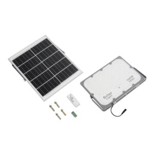 GLOBOSTAR® LUMOVOX 73069 Προβολέας LED 300W 15000lm 120° DC 5V με Φωτοβολταϊκό Panel 5V 20W & Επαναφορτιζόμενη Μπαταρία Li-ion 3.2V 15000mAh Αδιάβροχο IP67 Ψυχρό Λευκό 6000K – 360 x SMD2835 Sanan Chip – Γκρι Ανθρακί – Μ37 x Π7.5 x Υ27cm – 2 Χρόνια Εγγύηση