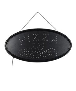GloboStar® 75685 Φωτιστικό Ταμπέλα LED Οβάλ Σήμανσης PIZZA 3W με Πρίζα AC 230V – Μ48 x Π1.8 x Υ24.5cm
