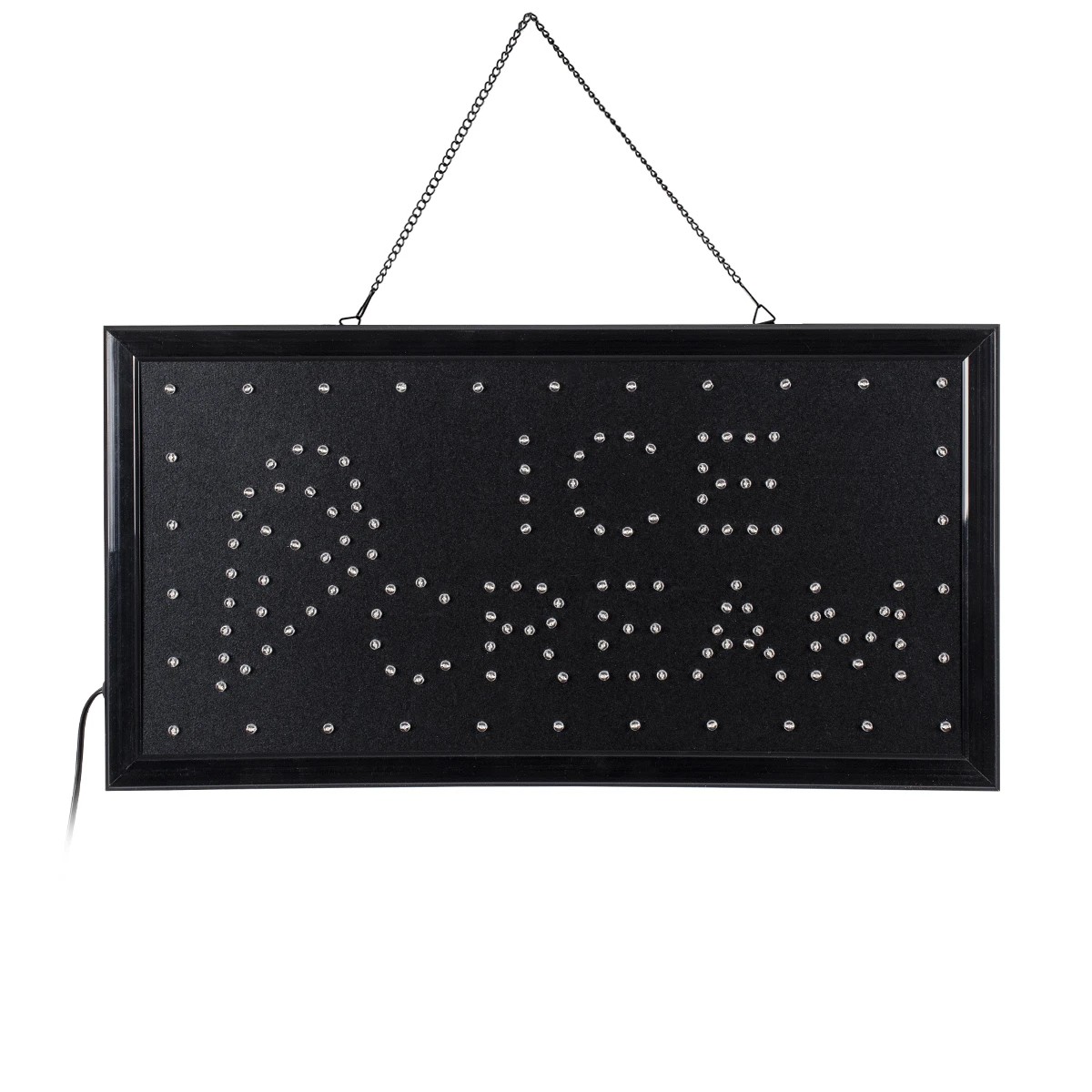 GloboStar® 75691 Φωτιστικό Ταμπέλα LED Ορθογώνια Σήμανσης ICE CREAM με Πρίζα AC 230V Μ48 x Π25 x Υ2cm