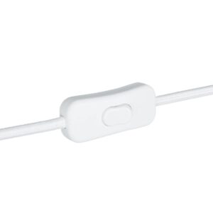 GLOBOSTAR® WHIP 77671 Μοντέρνο DIY Υφασμάτινο Καλώδιο με Διακόπτη On/Off AC 220-240V IP20 – Λευκό – Μ150 x Π2.7 x Υ1.9cm