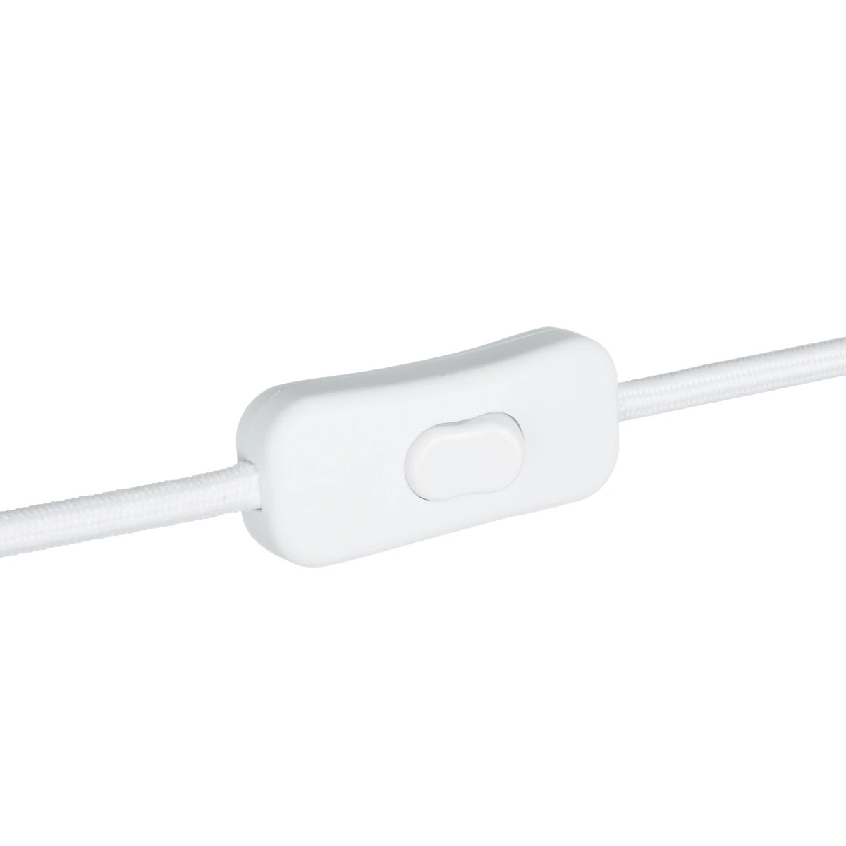 GLOBOSTAR® WHIP 77671 Μοντέρνο DIY Υφασμάτινο Καλώδιο με Διακόπτη On/Off AC 220-240V IP20 – Λευκό – Μ150 x Π2.7 x Υ1.9cm
