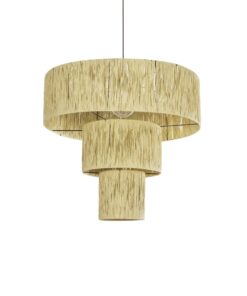 GLOBOSTAR® COROIN 205-0035 Boho Κρεμαστό Φωτιστικό Οροφής με Ντουί 1 x E27 AC 220-240V IP20 – Μπεζ – M70 x Π70 x Υ64cm