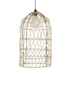 GLOBOSTAR® NETI 205-0025 Boho Κρεμαστό Φωτιστικό Οροφής με Ντουί 1 x E27 AC 220-240V IP20 – Μπεζ – M35 x Π35 x Υ63cm