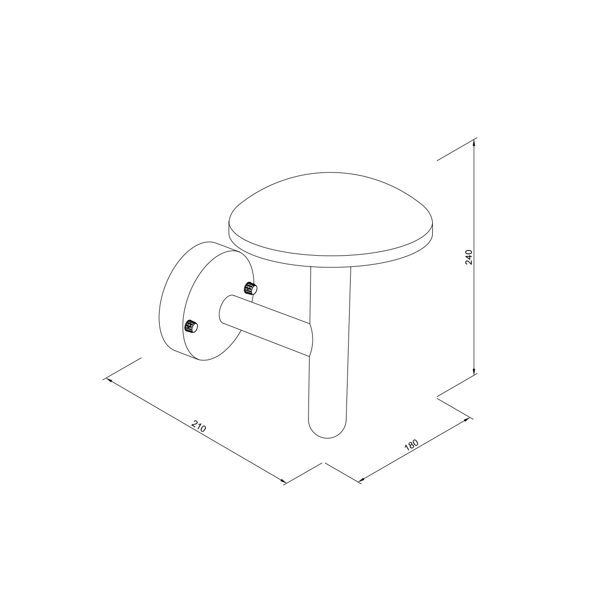 it-Lighting Keowee LED 12W 3CCT Outdoor Wall Lamp Black D:180 x 210 x 240 mm (80205210)