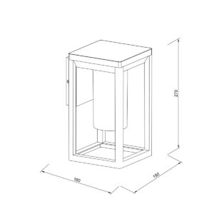 it-Lighting Annie Outdoor Wall Lamp Black 1xE27 D:150x160x270mm (80206114)