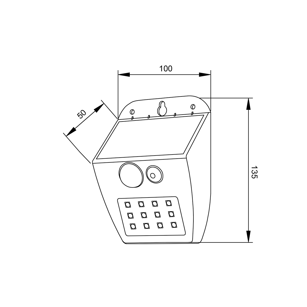 it-Lighting Meribel LED 2W 3000K Solar Outdoor Wall Lamp Black D:130x10x50mm (80207011S)