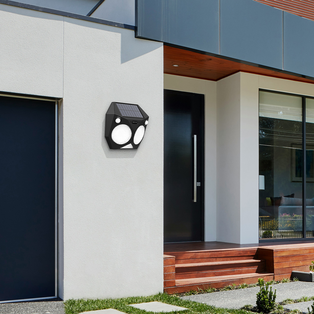 it-Lighting Tortoise LED 6W 3000K Solar Outdoor Wall Lamp Black D:160x160x60mm (80207211S)