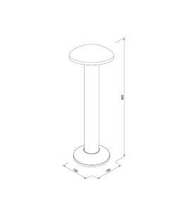it-Lighting Keowee LED 12W 3CCT Outdoor Stand Light Black D:180 x 180 x 600 mm (80400510)
