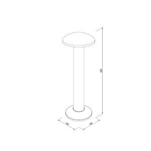 it-Lighting Keowee LED 12W 3CCT Outdoor Stand Light Black D:180 x 180 x 600 mm (80400510)