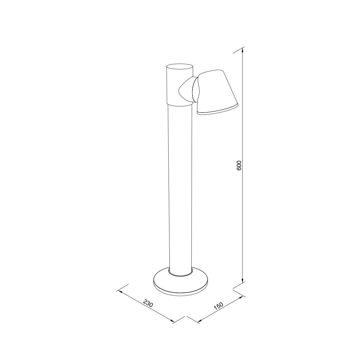 it-Lighting Shasta 1xGU10 Outdoor Pole Light Black D:150x230x600mm (80400714)