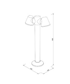 it-Lighting Shasta 2xGU10 Outdoor Pole Light Black D:150x305x600mm (80400814)