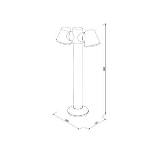 it-Lighting Shasta 2xGU10 Outdoor Pole Light Black D:150x305x600mm (80400814)