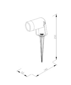 it-Lighting Erling 1xGU10 Outdoor Spike Light Black D:62x140x250mm (80600314)