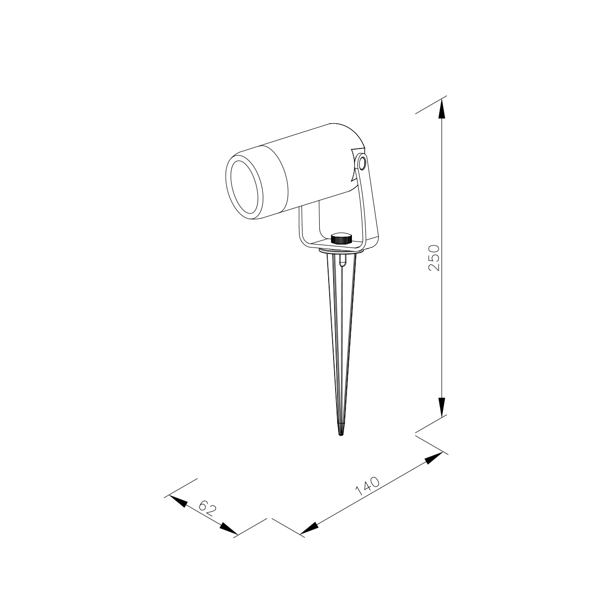 it-Lighting Erling 1xGU10 Outdoor Spike Light Black D:62x140x250mm (80600314)