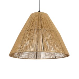 GLOBOSTAR® HUTT 205-0018 Boho Κρεμαστό Φωτιστικό Οροφής με Ντουί 1 x E27 AC 220-240V IP20 – Μπεζ – M50 x Π50 x Υ40cm