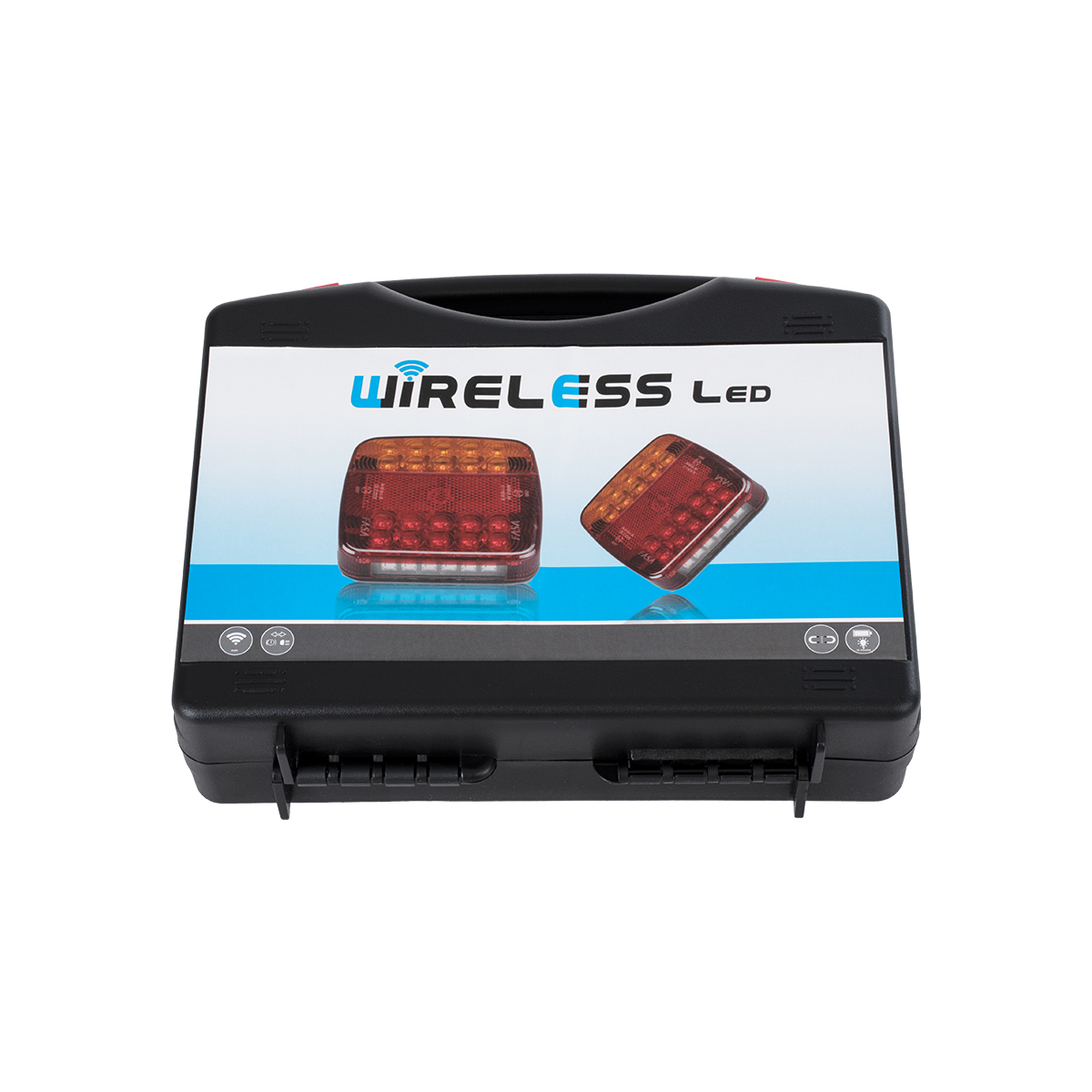 GloboStar® 85339 Ζευγάρι Ασύρματα Επαναφορτιζόμενα Φανάρια για Τρέιλερ LED 150W με Μαγνήτη & Επαναφορτιζόμενη Μπαταρία 2000mAh – Ασύρματος Πομπός & Δέκτης RF 2.4Ghz – Κόκκινο – Πορτοκαλί – Λευκό – Αδιάβροχα IP65 – Μ11 x Π11 x Υ5cm – 1 Χρόνο Εγγύηση