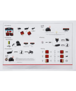 GloboStar® 85339 Ζευγάρι Ασύρματα Επαναφορτιζόμενα Φανάρια για Τρέιλερ LED 150W με Μαγνήτη & Επαναφορτιζόμενη Μπαταρία 2000mAh – Ασύρματος Πομπός & Δέκτης RF 2.4Ghz – Κόκκινο – Πορτοκαλί – Λευκό – Αδιάβροχα IP65 – Μ11 x Π11 x Υ5cm – 1 Χρόνο Εγγύηση