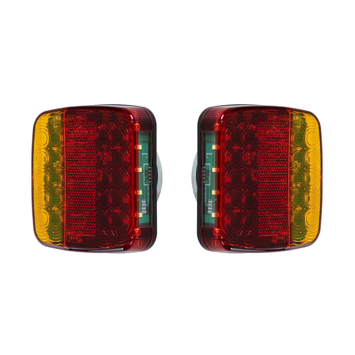 GloboStar® 85339 Ζευγάρι Ασύρματα Επαναφορτιζόμενα Φανάρια για Τρέιλερ LED 150W με Μαγνήτη & Επαναφορτιζόμενη Μπαταρία 2000mAh – Ασύρματος Πομπός & Δέκτης RF 2.4Ghz – Κόκκινο – Πορτοκαλί – Λευκό – Αδιάβροχα IP65 – Μ11 x Π11 x Υ5cm – 1 Χρόνο Εγγύηση