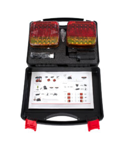 GloboStar® 85339 Ζευγάρι Ασύρματα Επαναφορτιζόμενα Φανάρια για Τρέιλερ LED 150W με Μαγνήτη & Επαναφορτιζόμενη Μπαταρία 2000mAh – Ασύρματος Πομπός & Δέκτης RF 2.4Ghz – Κόκκινο – Πορτοκαλί – Λευκό – Αδιάβροχα IP65 – Μ11 x Π11 x Υ5cm – 1 Χρόνο Εγγύηση