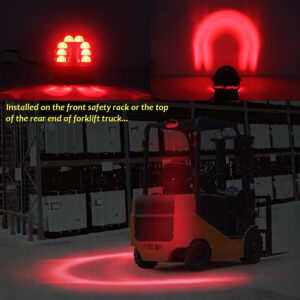 GloboStar® 85423 E9 Mark Forklift Safety Lights – Φώτα Προειδοποίησης & Διαγράμμισης Ασφαλείας για Περονοφόρα – Κλάρκ LED 24W DC 9-80V Αδιάβροχο IP67 Κόκκινο Μ14 x Π14.5 x Υ6cm