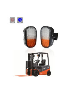 GloboStar® 85455 E57 Mark Σετ 2 x Φανάρια για TOYOTA & UNIVERSAL FORKLIFT Βασικού Φωτισμού για Οχήματα Περονοφόρα – Κλάρκ με Φλας LED 40W DC 10-80V Αδιάβροχα IP6K9K Πορτοκαλί & Ψυχρό Λευκό 6000K Μ20 x Π8 x Υ12cm