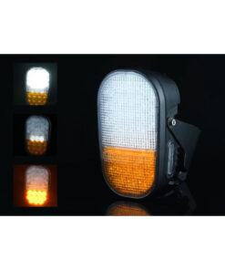 GloboStar® 85455 E57 Mark Σετ 2 x Φανάρια για TOYOTA & UNIVERSAL FORKLIFT Βασικού Φωτισμού για Οχήματα Περονοφόρα – Κλάρκ με Φλας LED 40W DC 10-80V Αδιάβροχα IP6K9K Πορτοκαλί & Ψυχρό Λευκό 6000K Μ20 x Π8 x Υ12cm