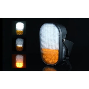 GloboStar® 85455 E57 Mark Σετ 2 x Φανάρια για TOYOTA & UNIVERSAL FORKLIFT Βασικού Φωτισμού για Οχήματα Περονοφόρα – Κλάρκ με Φλας LED 40W DC 10-80V Αδιάβροχα IP6K9K Πορτοκαλί & Ψυχρό Λευκό 6000K Μ20 x Π8 x Υ12cm