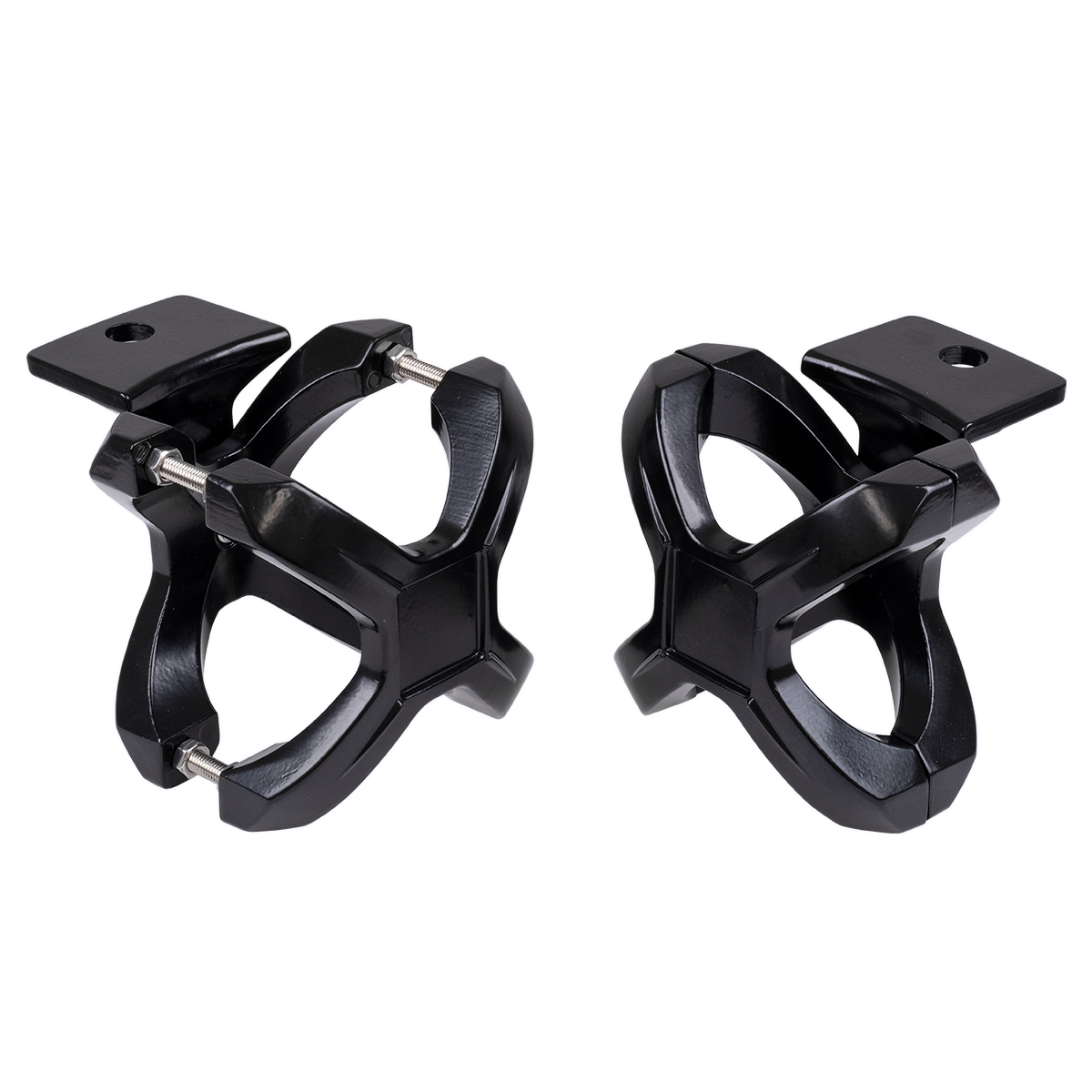 GloboStar® 85556 ΣΕΤ 2 Βάσεις Στήριξης για Μπάρες – Προβολάκια LED Rollbar JEEP BAR Holder – Brackets – 2.25″ έως 3″ Inches Universal