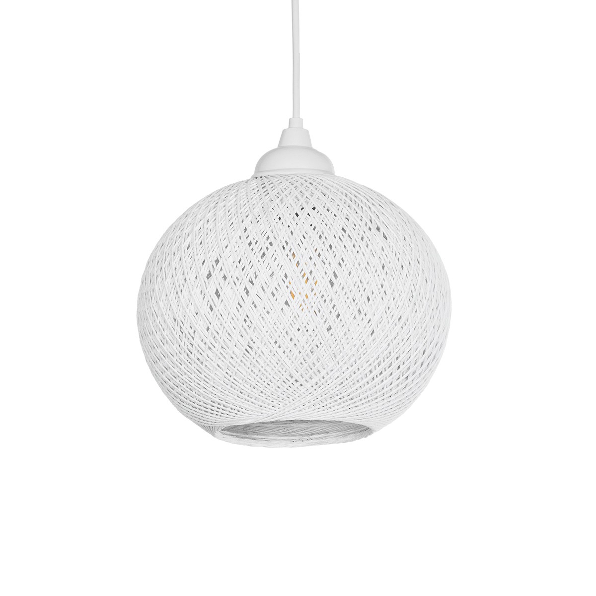 GLOBOSTAR® SOLEI 205-0009 Boho Κρεμαστό Φωτιστικό Οροφής με Ντουί 1 x E27 AC 220-240V IP20 – Λευκό – M20 x Π20 x Υ25cm