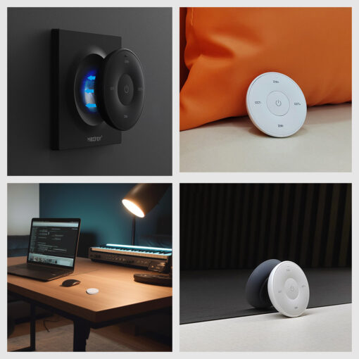 MiBoxer K2 Mini Περιστροφικό Τηλεχειριστήριο RF Επίτοιχο 1 Ζώνης για Μονόχρωμες + CCT Ταινίες ACA – A-K2-B