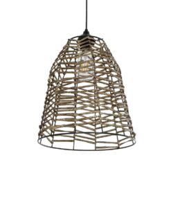 GLOBOSTAR® NETZ 205-0026 Boho Κρεμαστό Φωτιστικό Οροφής με Ντουί 1 x E27 AC 220-240V IP20 – Μπεζ – M30 x Π30 x Υ38cm