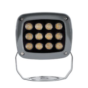 GLOBOSTAR® FLOODXENA 90121 Προβολέας Σποτ Wall Washer LED 12W 1320lm 10° AC 220-240V Αδιάβροχο IP65 Θερμό Λευκό 2700K – Bridgelux SMD Chip – Γκρι Ανθρακί – Μ13.5 x Π11.5 x Υ15cm – 3 Χρόνια Εγγύηση