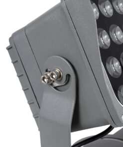 GLOBOSTAR® FLOODXENA 90128 Προβολέας Σποτ Wall Washer LED 24W 2640lm 10° AC 220-240V Αδιάβροχο IP65 Θερμό Λευκό 2700K – Bridgelux SMD Chip – Γκρι Ανθρακί – Μ18 x Π13.5 x Υ18cm – 3 Χρόνια Εγγύηση