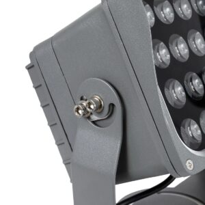 GLOBOSTAR® FLOODXENA 90128 Προβολέας Σποτ Wall Washer LED 24W 2640lm 10° AC 220-240V Αδιάβροχο IP65 Θερμό Λευκό 2700K – Bridgelux SMD Chip – Γκρι Ανθρακί – Μ18 x Π13.5 x Υ18cm – 3 Χρόνια Εγγύηση