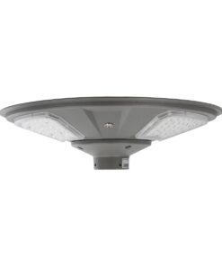 GLOBOSTAR® PARK 90500 Φωτιστικό Κεφαλής Post Top Πλατείας/Πάρκου LED 25W 2000lm 120° με Ενσωματωμένο Φωτοβολταϊκό Panel 6V 20W & Επαναφορτιζόμενη Μπαταρία Li-ion 3.2V 25000mAh με Αισθητήρα Ημέρας-Νύχτας Αδιάβροχο IP65 Ψυχρό Λευκό 6000K – Γκρι Ανθρακί – Μ50 x Π50 x Υ19cm – 2 Χρόνια Εγγύηση