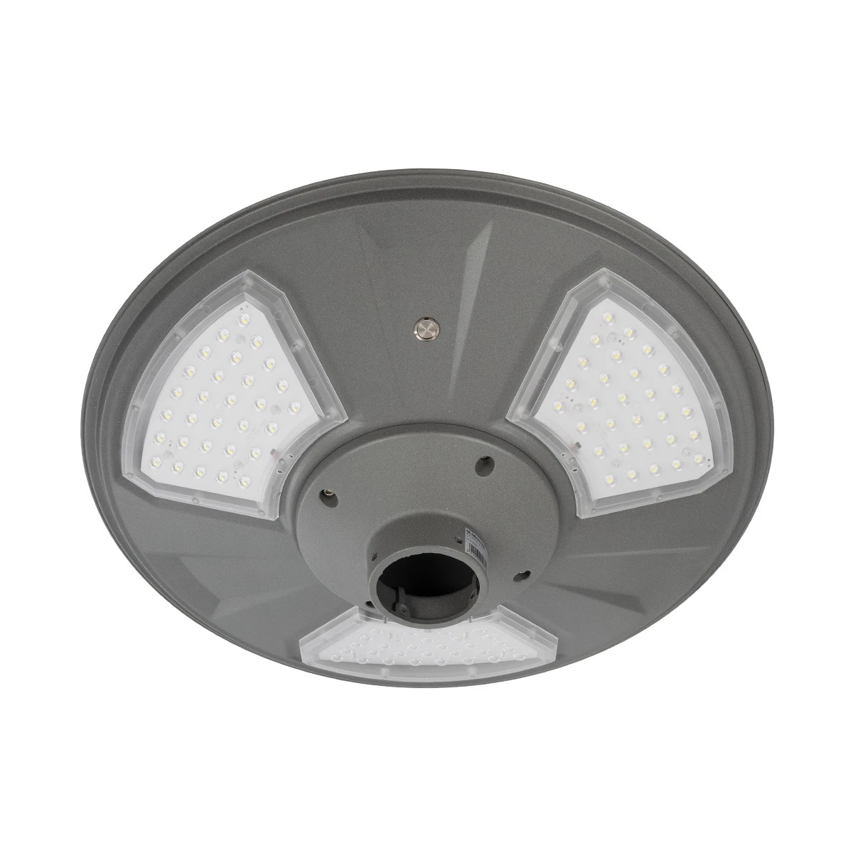 GLOBOSTAR® PARK 90500 Φωτιστικό Κεφαλής Post Top Πλατείας/Πάρκου LED 25W 2000lm 120° με Ενσωματωμένο Φωτοβολταϊκό Panel 6V 20W & Επαναφορτιζόμενη Μπαταρία Li-ion 3.2V 25000mAh με Αισθητήρα Ημέρας-Νύχτας Αδιάβροχο IP65 Ψυχρό Λευκό 6000K – Γκρι Ανθρακί – Μ50 x Π50 x Υ19cm – 2 Χρόνια Εγγύηση