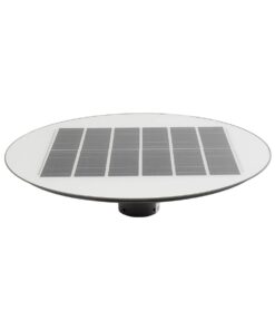 GLOBOSTAR® PARK 90500 Φωτιστικό Κεφαλής Post Top Πλατείας/Πάρκου LED 25W 2000lm 120° με Ενσωματωμένο Φωτοβολταϊκό Panel 6V 20W & Επαναφορτιζόμενη Μπαταρία Li-ion 3.2V 25000mAh με Αισθητήρα Ημέρας-Νύχτας Αδιάβροχο IP65 Ψυχρό Λευκό 6000K – Γκρι Ανθρακί – Μ50 x Π50 x Υ19cm – 2 Χρόνια Εγγύηση