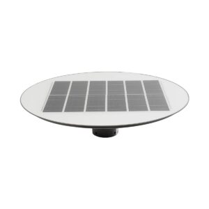 GLOBOSTAR® PARK 90500 Φωτιστικό Κεφαλής Post Top Πλατείας/Πάρκου LED 25W 2000lm 120° με Ενσωματωμένο Φωτοβολταϊκό Panel 6V 20W & Επαναφορτιζόμενη Μπαταρία Li-ion 3.2V 25000mAh με Αισθητήρα Ημέρας-Νύχτας Αδιάβροχο IP65 Ψυχρό Λευκό 6000K – Γκρι Ανθρακί – Μ50 x Π50 x Υ19cm – 2 Χρόνια Εγγύηση