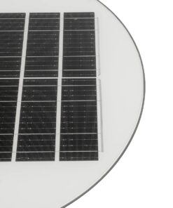 GLOBOSTAR® PARK 90500 Φωτιστικό Κεφαλής Post Top Πλατείας/Πάρκου LED 25W 2000lm 120° με Ενσωματωμένο Φωτοβολταϊκό Panel 6V 20W & Επαναφορτιζόμενη Μπαταρία Li-ion 3.2V 25000mAh με Αισθητήρα Ημέρας-Νύχτας Αδιάβροχο IP65 Ψυχρό Λευκό 6000K – Γκρι Ανθρακί – Μ50 x Π50 x Υ19cm – 2 Χρόνια Εγγύηση