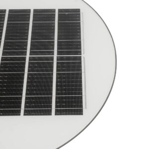 GLOBOSTAR® PARK 90500 Φωτιστικό Κεφαλής Post Top Πλατείας/Πάρκου LED 25W 2000lm 120° με Ενσωματωμένο Φωτοβολταϊκό Panel 6V 20W & Επαναφορτιζόμενη Μπαταρία Li-ion 3.2V 25000mAh με Αισθητήρα Ημέρας-Νύχτας Αδιάβροχο IP65 Ψυχρό Λευκό 6000K – Γκρι Ανθρακί – Μ50 x Π50 x Υ19cm – 2 Χρόνια Εγγύηση