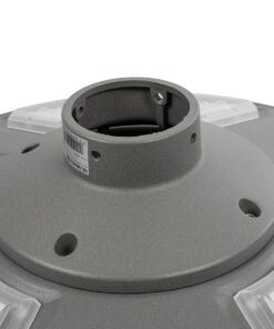 GLOBOSTAR® PARK 90500 Φωτιστικό Κεφαλής Post Top Πλατείας/Πάρκου LED 25W 2000lm 120° με Ενσωματωμένο Φωτοβολταϊκό Panel 6V 20W & Επαναφορτιζόμενη Μπαταρία Li-ion 3.2V 25000mAh με Αισθητήρα Ημέρας-Νύχτας Αδιάβροχο IP65 Ψυχρό Λευκό 6000K – Γκρι Ανθρακί – Μ50 x Π50 x Υ19cm – 2 Χρόνια Εγγύηση