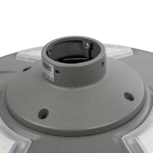 GLOBOSTAR® PARK 90500 Φωτιστικό Κεφαλής Post Top Πλατείας/Πάρκου LED 25W 2000lm 120° με Ενσωματωμένο Φωτοβολταϊκό Panel 6V 20W & Επαναφορτιζόμενη Μπαταρία Li-ion 3.2V 25000mAh με Αισθητήρα Ημέρας-Νύχτας Αδιάβροχο IP65 Ψυχρό Λευκό 6000K – Γκρι Ανθρακί – Μ50 x Π50 x Υ19cm – 2 Χρόνια Εγγύηση