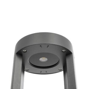 GLOBOSTAR® KIPARIO 90542 Φωτιστικό Κολωνάκι Κήπου LED 15W 1500lm 60° AC 220-240V Αδιάβροχο IP65 Θερμό Λευκό 2700K – Γκρι Ανθρακί – Μ20 x Π20 x Υ58cm – 3 Χρόνια Εγγύηση