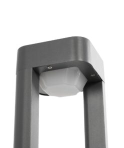 GLOBOSTAR® ΜΟΝΕΒΟΟ 90543 Φωτιστικό Κολωνάκι Κήπου LED 15W 1500lm 60° AC 220-240V Αδιάβροχο IP65 Θερμό Λευκό 2700K – Γκρι Ανθρακί – Μ12 x Π12 x Υ60.5cm – 3 Χρόνια Εγγύηση