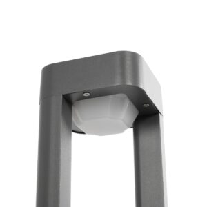 GLOBOSTAR® ΜΟΝΕΒΟΟ 90543 Φωτιστικό Κολωνάκι Κήπου LED 15W 1500lm 60° AC 220-240V Αδιάβροχο IP65 Θερμό Λευκό 2700K – Γκρι Ανθρακί – Μ12 x Π12 x Υ60.5cm – 3 Χρόνια Εγγύηση